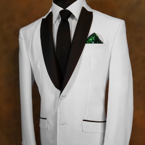 Men's Sequin Pre-Folded Pocket Square Insert - Iridescent Green & Blue - Picture 2 of 9